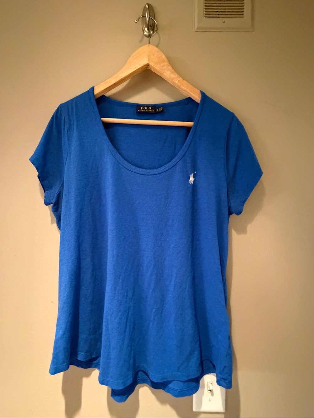 Polo by Ralph Lauren Blue Scoop Neck Women's Tee XL